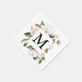 Magnolia Cotton Monogram Wedding Cocktail Napkin Servet (Hoek)