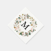 Magnolia Cotton Monogram Wedding Cocktail Napkin Servet (Hoek)