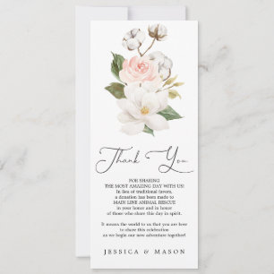 Magnolia Cotton Wedding Menu en Hartelijk dank Kaart
