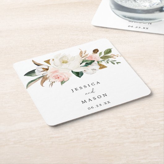 Magnolia Cotton Wedding Onderzetters (Schuin)