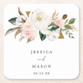 Magnolia Cotton Wedding Onderzetters (Voorkant)