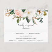 Magnolia Cotton Wedding RSVP Briefkaart (Voorkant)