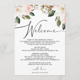 Magnolia Cotton Wedding Welkomstroutebrief Programmakaart