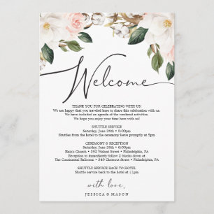 Magnolia Cotton Wedding Welkomstroutebrief Programmakaart