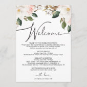 Magnolia Cotton Wedding Welkomstroutebrief Programmakaart (Voorkant)