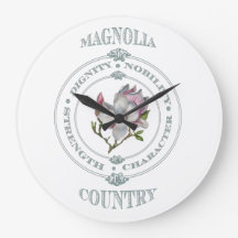 Magnolia Country Round Wall Clock
