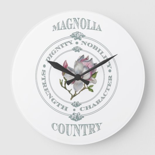 Magnolia Country Round Wall Clock Grote Klok (Voorkant)
