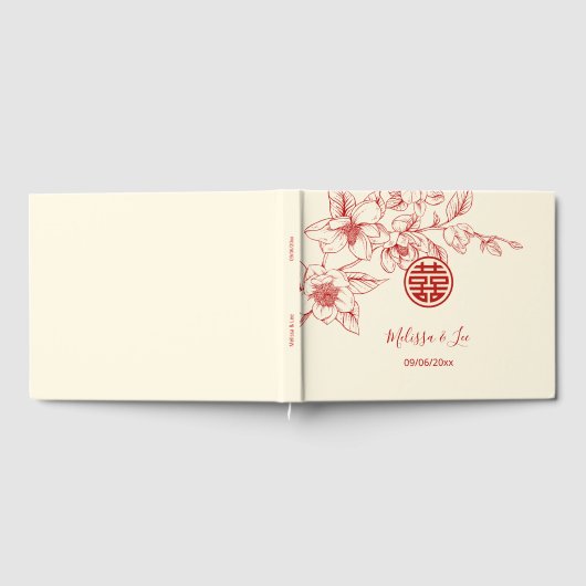 Magnolia Cream Chinese bruiloft Gastenboek (Volledig)