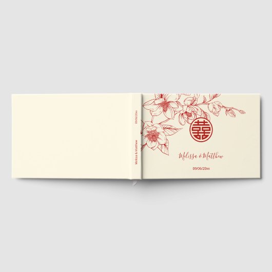 Magnolia Cream Chinese bruiloft Gastenboek (Volledig)