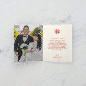 Magnolia Cream Foto Chinese bruiloft Dank u Bedankkaart (Binnen)