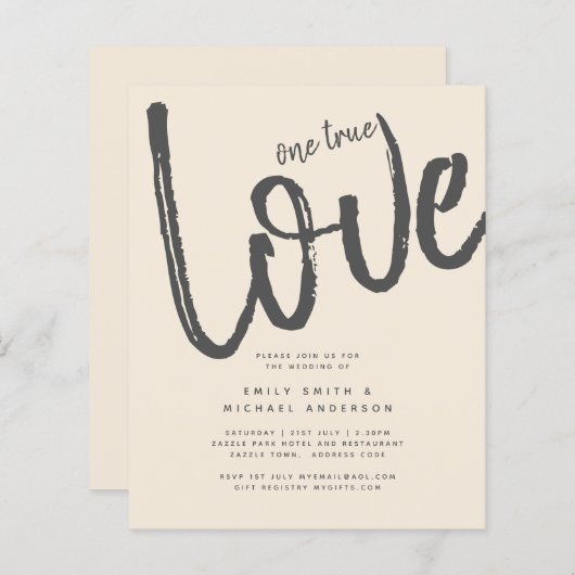 Magnolia Cream Modern Wedding Typography (Voorkant / Achterkant)