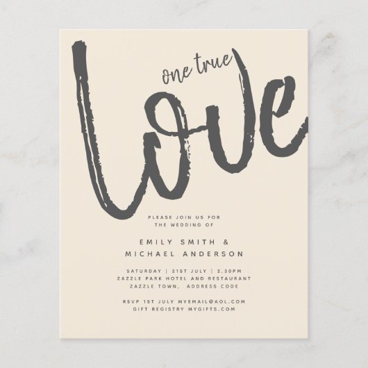 Magnolia Cream Modern Wedding Typography (Voorkant)