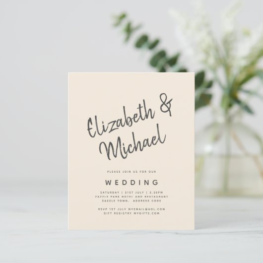 Magnolia Cream Modern Wedding Typography (Staand voorkant)