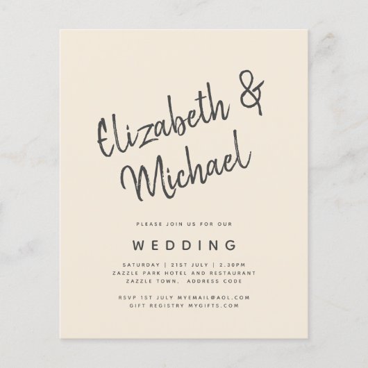 Magnolia Cream Modern Wedding Typography (Voorkant)