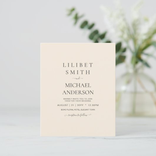 Magnolia Cream Modern Wedding Typography (Staand voorkant)
