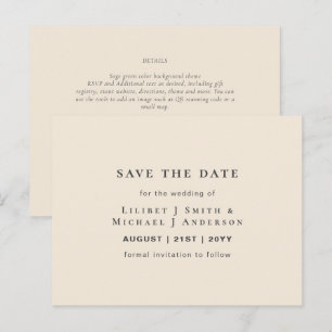 Magnolia Cream Modern Wedding Typography Briefkaart