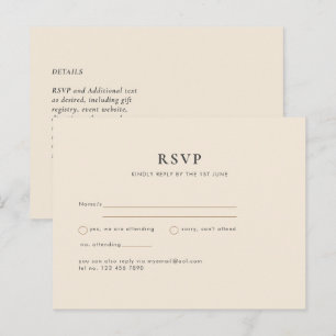 Magnolia Cream Modern Wedding Typography Briefkaart