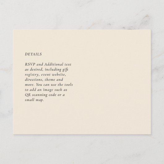 Magnolia Cream Modern Wedding Typography Briefkaart (Achterkant)