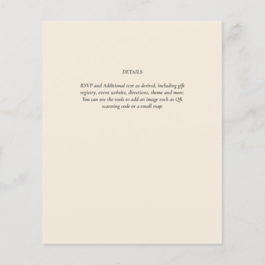 Magnolia Cream Modern Wedding Typography Flyer (Achterkant)