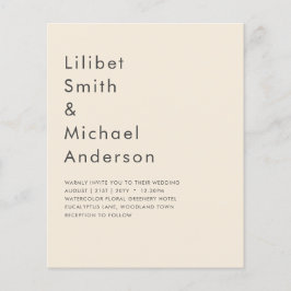 Magnolia Cream Modern Wedding Typography Flyer