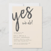 Magnolia Cream Modern Wedding Typography Kaart (Voorkant)