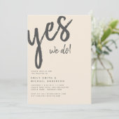 Magnolia Cream Modern Wedding Typography Kaart (Staand voorkant)