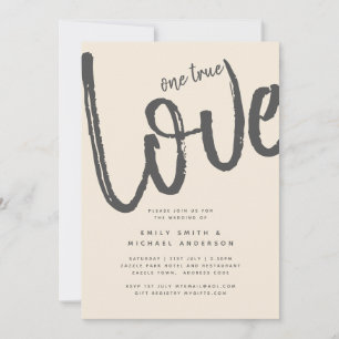 Magnolia Cream Modern Wedding Typography Kaart