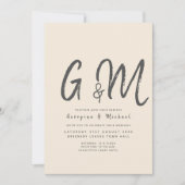 Magnolia Cream Modern Wedding Typography Kaart (Voorkant)