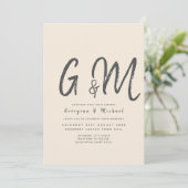 Magnolia Cream Modern Wedding Typography Kaart (Staand voorkant)