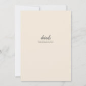 Magnolia Cream Modern Wedding Typography Kaart (Achterkant)