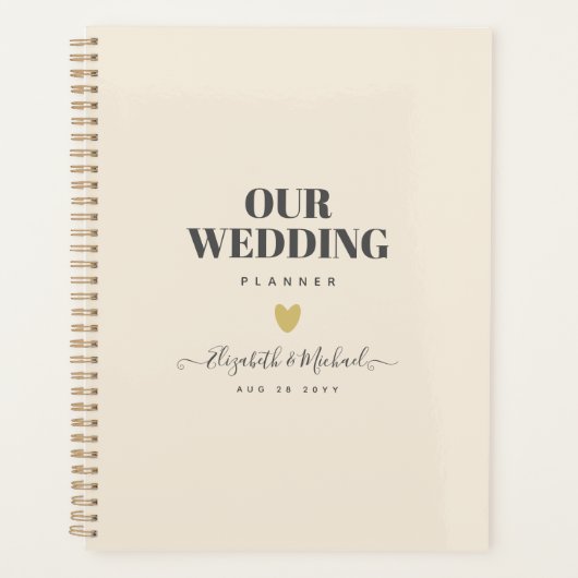 Magnolia Cream Modern Wedding Typography Planner (Voorkant)
