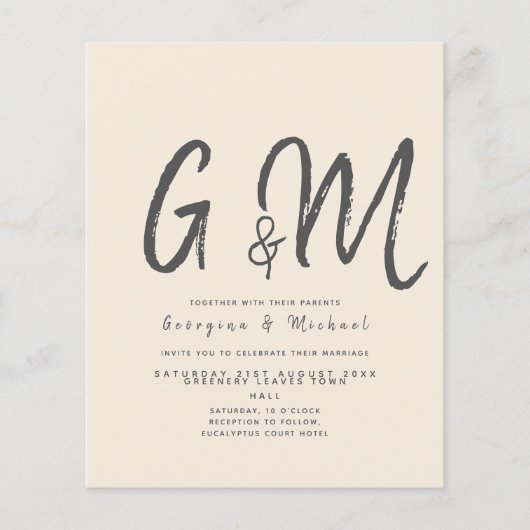 Magnolia Cream Moderne Trouwtypografie (Voorkant)