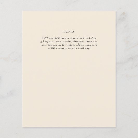 Magnolia Cream Moderne Trouwtypografie (Achterkant)