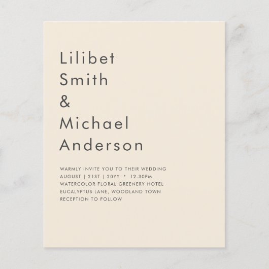 Magnolia Cream Moderne Trouwtypografie (Voorkant)