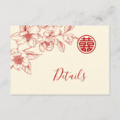 Magnolia Crème Chinese Trouwdetails Informatiekaartje (Voorkant)