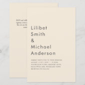 Magnolia Crème Moderne Trouwtypografie (Voorkant / Achterkant)