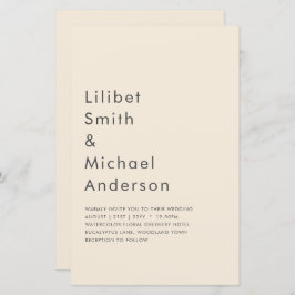 Magnolia Crème Moderne Trouwtypografie