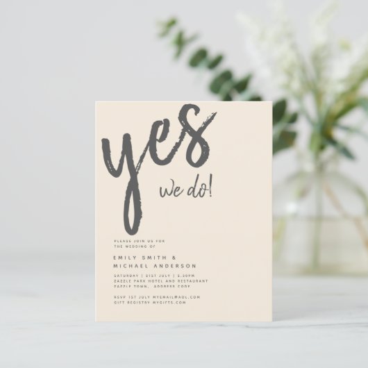 Magnolia Crème Moderne Trouwtypografie (Staand voorkant)