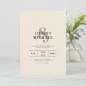 Magnolia Crème Moderne Trouwtypografie (Staand voorkant)