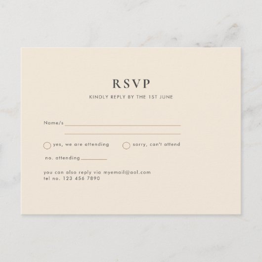 Magnolia Crème Moderne Trouwtypografie Briefkaart (Voorkant)