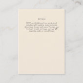 Magnolia Crème Moderne Trouwtypografie Informatiekaartje (Achterkant)