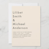 Magnolia Crème Moderne Trouwtypografie Kaart (Voorkant)