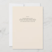 Magnolia Crème Moderne Trouwtypografie Kaart (Achterkant)