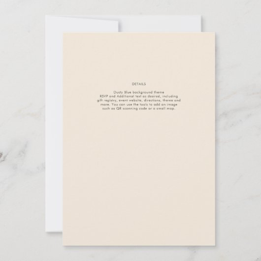 Magnolia Crème Moderne Trouwtypografie Kaart (Achterkant)