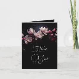 Magnolia Dark Romantic |  Wedding Photo Thank You Bedankkaart