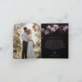 Magnolia Dark Romantic |  Wedding Photo Thank You Bedankkaart (Binnen)