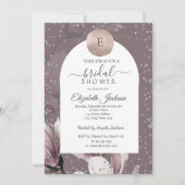 Magnolia Diamonds Monogram Bruidsdouche Kaart (Voorkant)