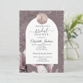 Magnolia Diamonds Monogram Bruidsdouche Kaart (Staand voorkant)