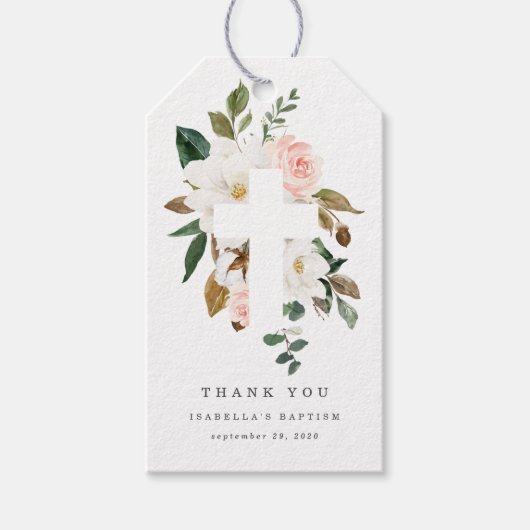 Magnolia Doop Dank u Label Cadeaulabel (Voorkant)