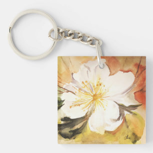 Magnolia dubbelzijdige acrylische Sleutelhanger